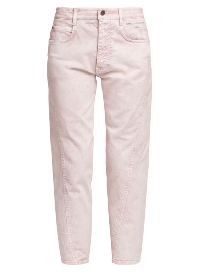 Shop Stella Mccartney Women's Twisted Seam Ballon Jeans In Fresh Peach