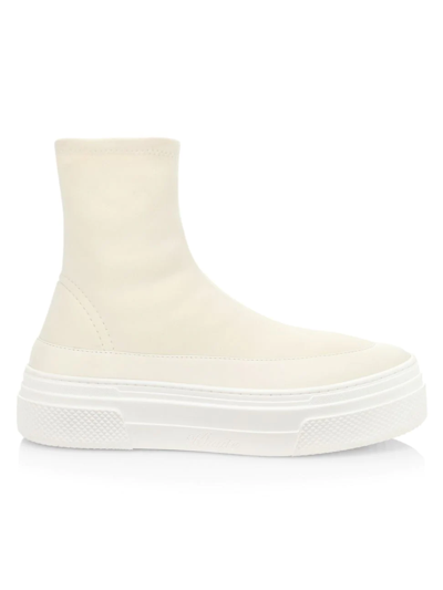 Shop Khaite Ludlow Sock Sneakers In Cream