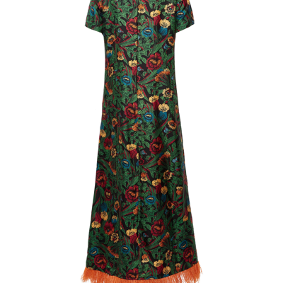 La Doublej Floral-print Midi Dress In Night Garden