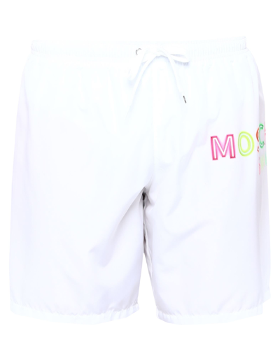 Shop Moschino Man Swim Trunks White Size Xs Polyester