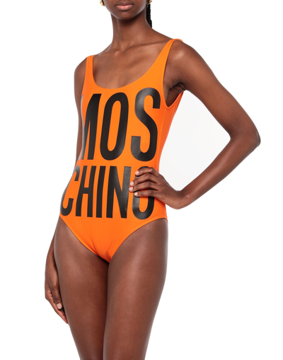 Shop Moschino Woman One-piece Swimsuit Orange Size 4 Polyamide, Elastane