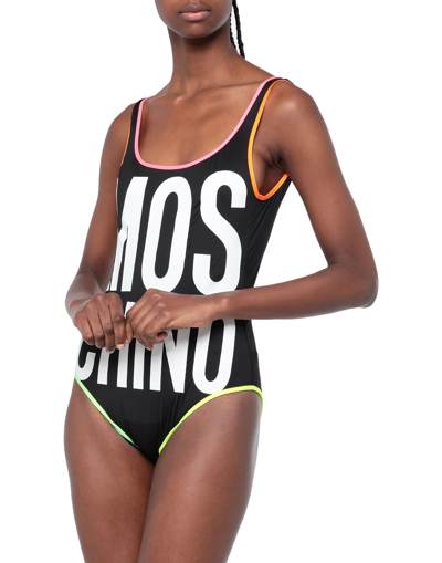 Shop Moschino Woman One-piece Swimsuit Black Size 4 Polyester, Elastane