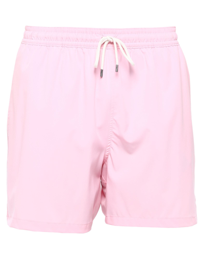 Shop Polo Ralph Lauren Swim Trunks In Light Pink