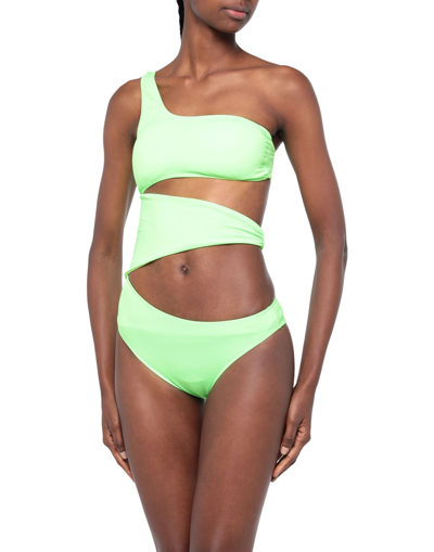Shop 4giveness Woman One-piece Swimsuit Acid Green Size L Polyester, Elastane
