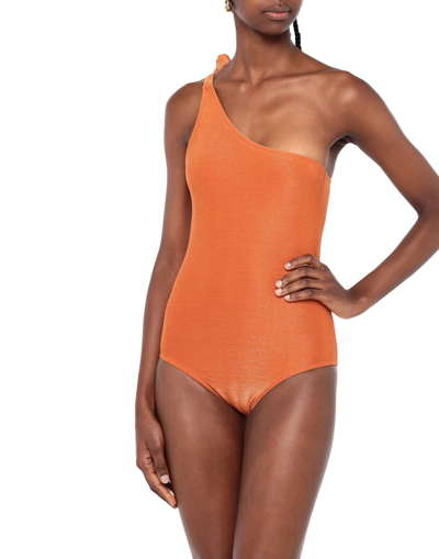 Shop Mimì À La Mer Woman One-piece Swimsuit Tan Size 6 Polyamide, Polyester, Elastane In Brown