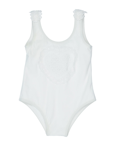 Shop Dolce & Gabbana Newborn Girl One-piece Swimsuit White Size 3 Polyamide, Elastane