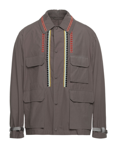 Shop Valentino Garavani Man Jacket Khaki Size 38 Cotton, Polyester, Viscose In Beige