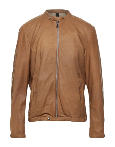 Shop Vintage De Luxe Man Jacket Camel Size 44 Soft Leather In Beige