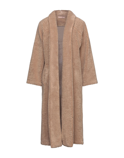 Shop Paola Prata Coats In Camel