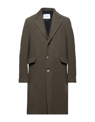 Shop Paltò Man Coat Military Green Size 40 Wool, Polyamide