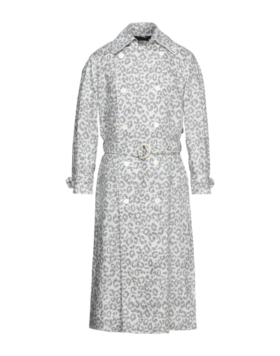 Shop Roberto Cavalli Man Overcoat & Trench Coat White Size 36 Linen, Polyester
