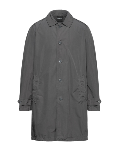 Shop Aspesi Man Overcoat Lead Size Xl Polyester, Polyamide In Grey