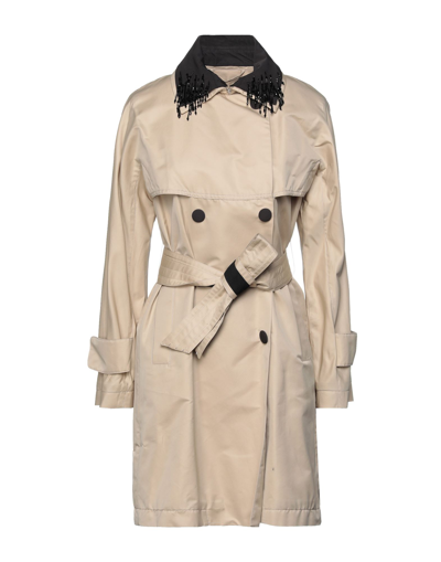 Shop Add Woman Overcoat & Trench Coat Beige Size 2 Cotton, Polyester