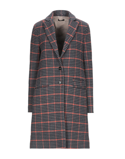 Shop True Tradition Woman Coat Lead Size 8 Wool, Polyamide, Viscose In Grey