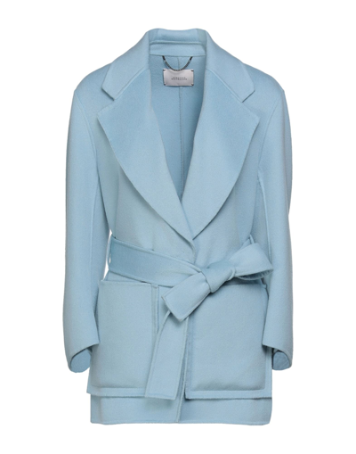 Shop Dorothee Schumacher Coats In Sky Blue