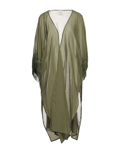 Shop L'autre Chose L' Autre Chose Woman Overcoat Green Size 4 Cotton