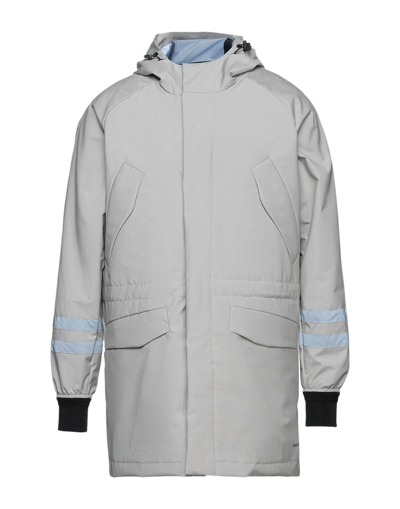 Shop Historic Man Overcoat & Trench Coat Dove Grey Size Xxl Cotton, Nylon, Polyester