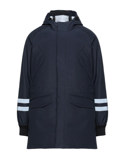 Shop Historic Man Overcoat & Trench Coat Midnight Blue Size Xl Cotton, Nylon, Polyester