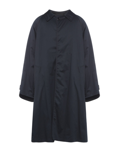Shop Vetements Man Coat Midnight Blue Size S Polyester, Cotton, Polyurethane