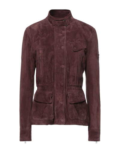 Shop Matchless Woman Jacket Deep Purple Size Xs Soft Leather