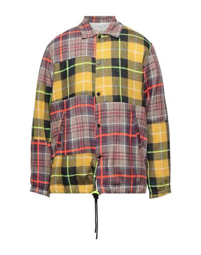 Shop Buscemi Man Jacket Yellow Size 42 Linen, Polyester