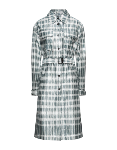 Shop Ahirain Woman Overcoat & Trench Coat Grey Size L Cotton, Polyamide
