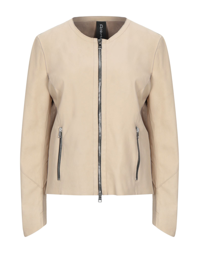 Shop Delan Woman Jacket Beige Size 10 Ovine Leather