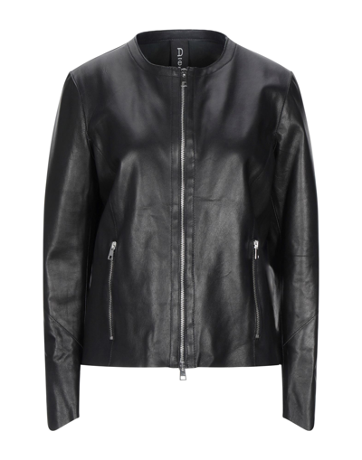 Shop Delan Woman Jacket Black Size 10 Ovine Leather