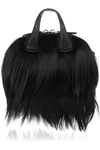 GIVENCHY Micro Nightingale Shoulder Bag In Black Goat Hair And Leather