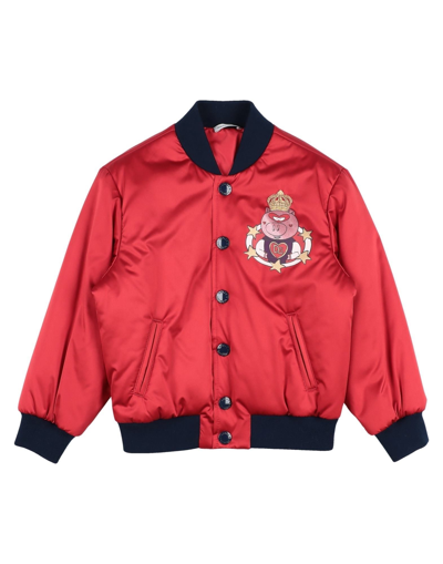 Shop Dolce & Gabbana Toddler Boy Jacket Brick Red Size 7 Polyester, Polyamide, Viscose, Cotton, Elastane