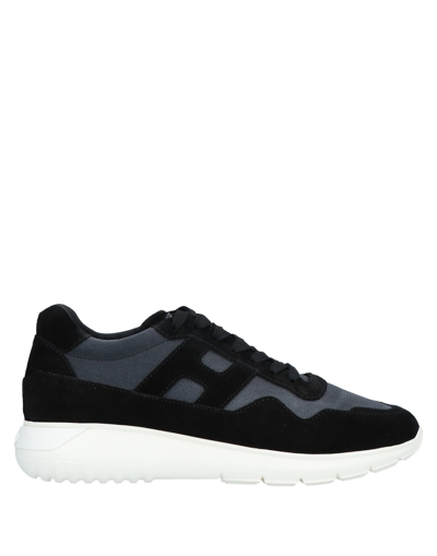 Shop Hogan Man Sneakers Black Size 7.5 Soft Leather, Textile Fibers