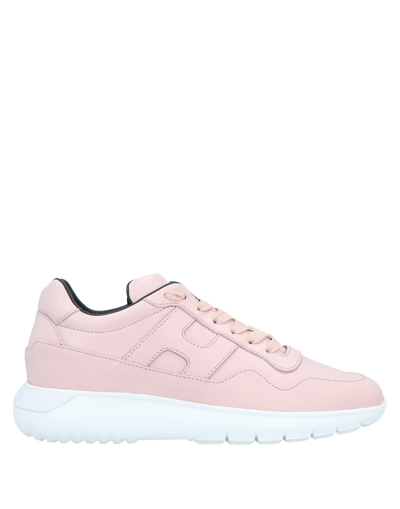 Shop Hogan Woman Sneakers Light Pink Size 6 Soft Leather