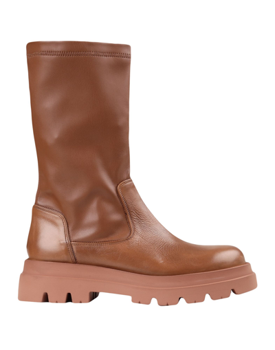 Shop Lemaré Woman Boot Tan Size 6 Soft Leather, Textile Fibers In Brown