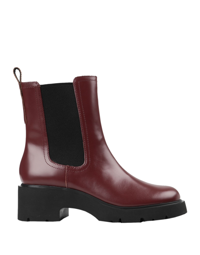Shop Camper Milah Woman Ankle Boots Burgundy Size 8 Soft Leather In Red