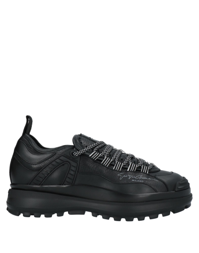 Shop Giorgio Armani Man Sneakers Black Size 8 Soft Leather, Textile Fibers