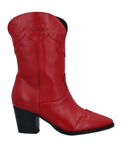 Shop Todai Woman Ankle Boots Red Size 8 Calfskin