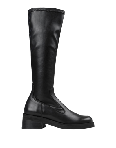 Shop E8 By Miista Woman Knee Boots Black Size 8.5 Soft Leather, Textile Fibers