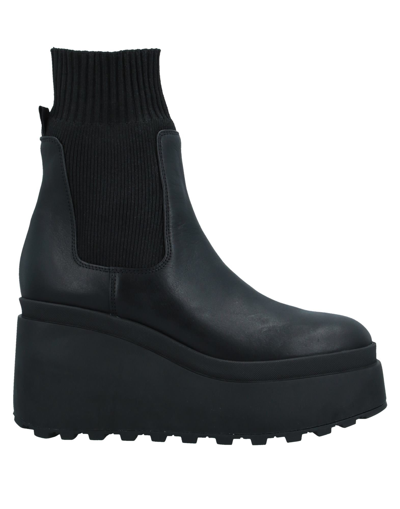 VIC MATIE VIC MATIĒ WOMAN ANKLE BOOTS BLACK SIZE 11 SOFT LEATHER, TEXTILE FIBERS 17133577JD 11