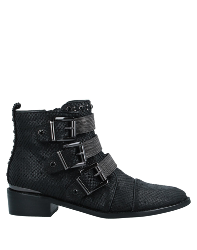 Shop Alma En Pena . Woman Ankle Boots Black Size 8 Soft Leather, Textile Fibers