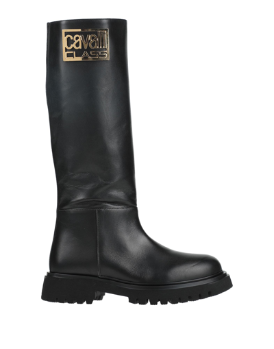 Shop Cavalli Class Woman Knee Boots Black Size 11 Calfskin