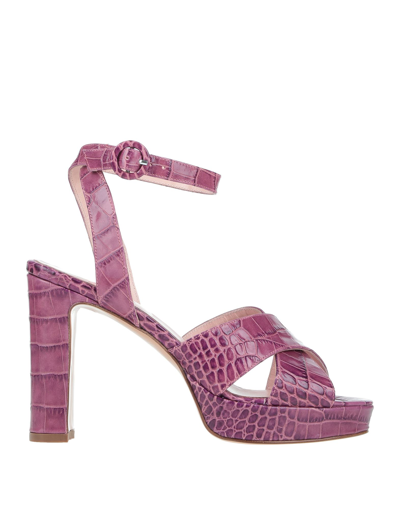 Shop By A. Woman Sandals Mauve Size 8 Soft Leather In Purple