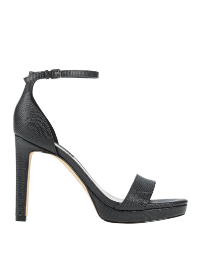 Shop Nine West Woman Sandals Black Size 9 Textile Fibers