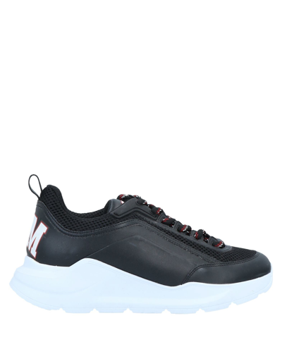 Shop Msgm Woman Sneakers Black Size 6 Soft Leather, Textile Fibers