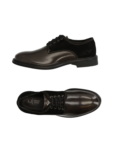 Shop Armani Jeans Lace-up Shoes In Dark Brown