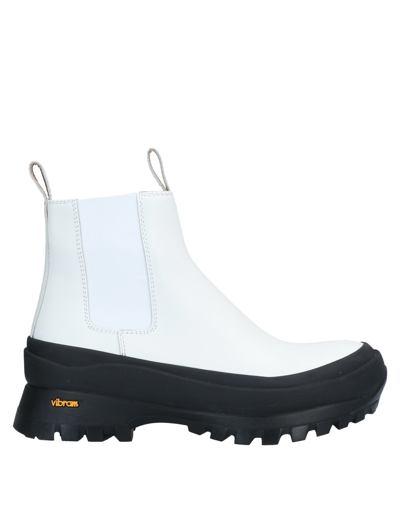 Shop Jil Sander Woman Ankle Boots White Size 5 Soft Leather