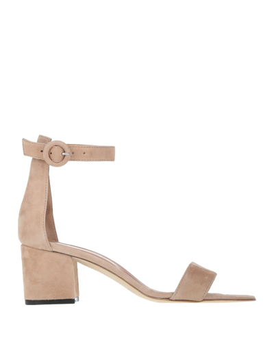 Shop Via Roma 15 Woman Sandals Sand Size 11 Leather In Beige