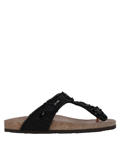 Shop Maliparmi Toe Strap Sandals In Black