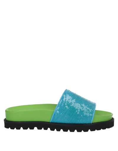 Shop Alberta Ferretti Sandals In Turquoise