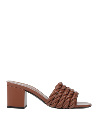Shop Valentino Garavani Woman Sandals Brown Size 6 Soft Leather