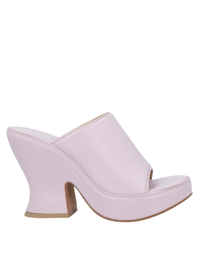 Shop Bottega Veneta Woman Sandals Pastel Pink Size 8 Soft Leather
